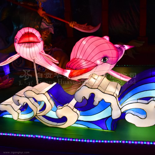 海豚动物彩灯花灯设计大型彩灯花灯生产厂家公园布置